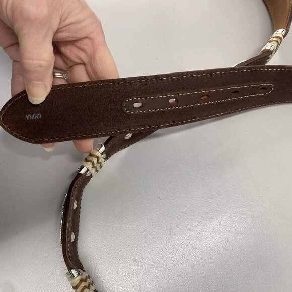 NEW TONY LAMA  Mens Cutting Champ Scalloped Leather Belt Size 44 Brown - Picture 5 of 11